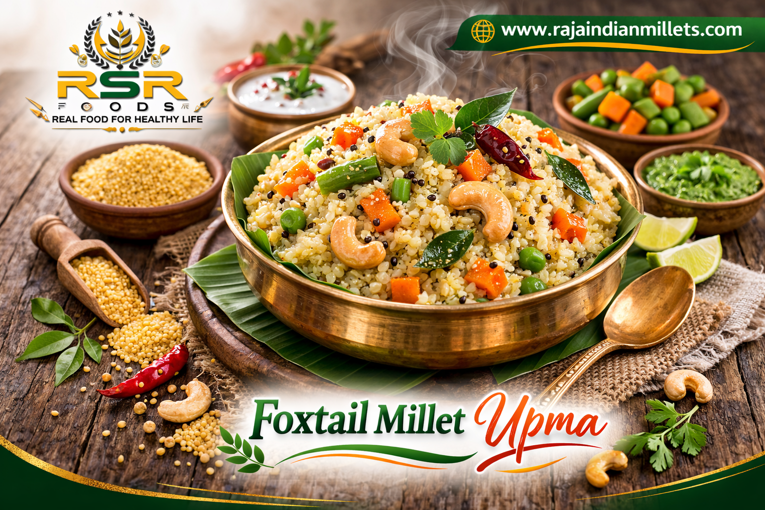 Foxtail Millet Upma - Raja Indian Millets